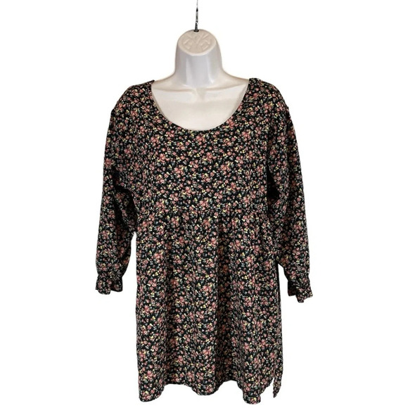Elodie micro floral swing tunic top empire waist women’s medium boho - Picture 1 of 9